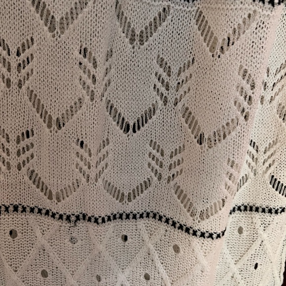 Olyssia Ivory and Black Knit Tie-Strap Maxi Swim Cover-Up - Picture 7 of 8